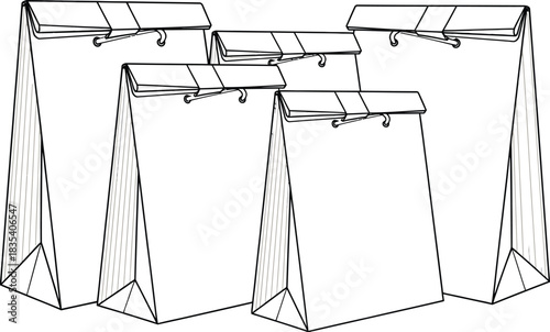 Paper bags shopping retail packaging grocery merchandise takeaway delivery