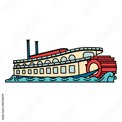 Boat paddle steamer water