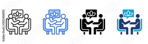 Psychologist Session icon Multi Style Vector Illustration