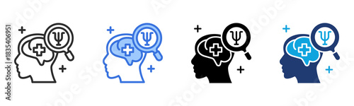 Psychoanalysis icon Multi Style Vector Illustration