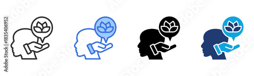 Mindfulness icon Multi Style Vector Illustration