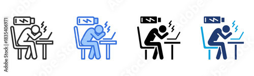 Burnout icon Multi Style Vector Illustration