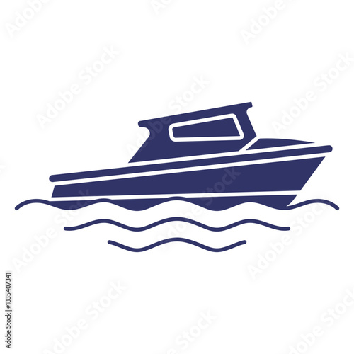 Launch boat silhouette