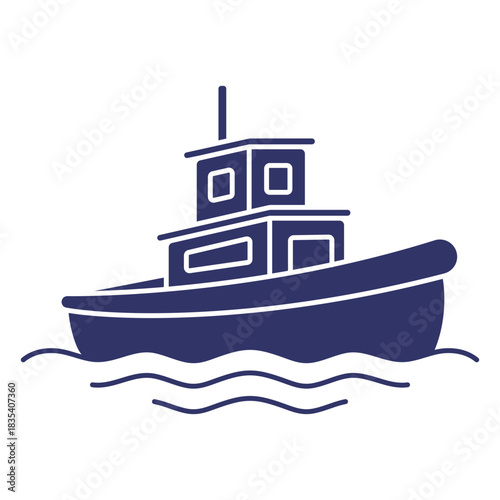 Launch boat water transport silhouette