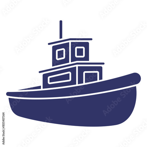 Launch boat transport silhouette