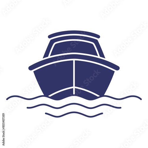 Launch boat water activity silhouette