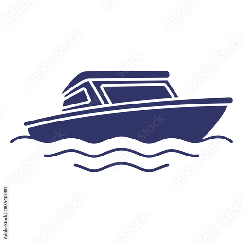 Water launch boat transport silhouette