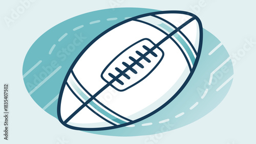 Stylized White and Blue Football Illustration