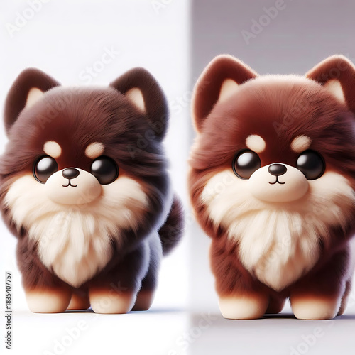 Cute Cartoon-Style Chihuahua Minimalist 3D Character Render