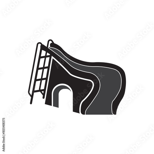 Playground Icon Silhouette Illustration. Children Vector Graphic Pictogram Symbol Clip Art. Doodle Sketch Black Sign.