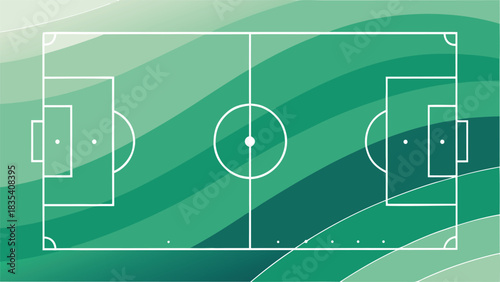 Minimalist Green Soccer Field or Football Pitch Abstract Background