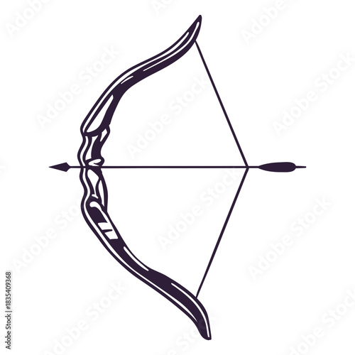 Archery bow and arrow high contrast