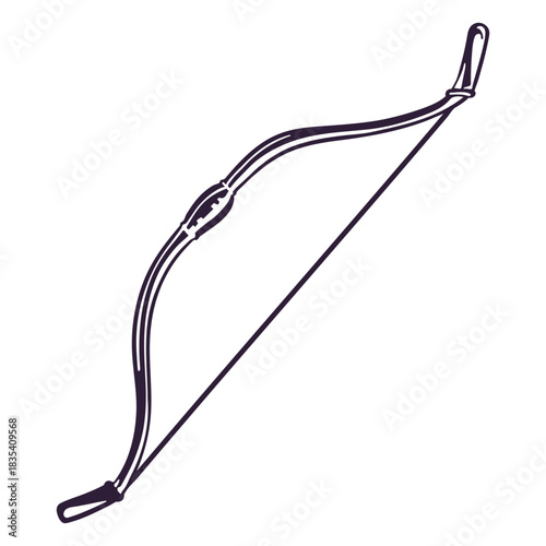 Archery equipment bow black and white