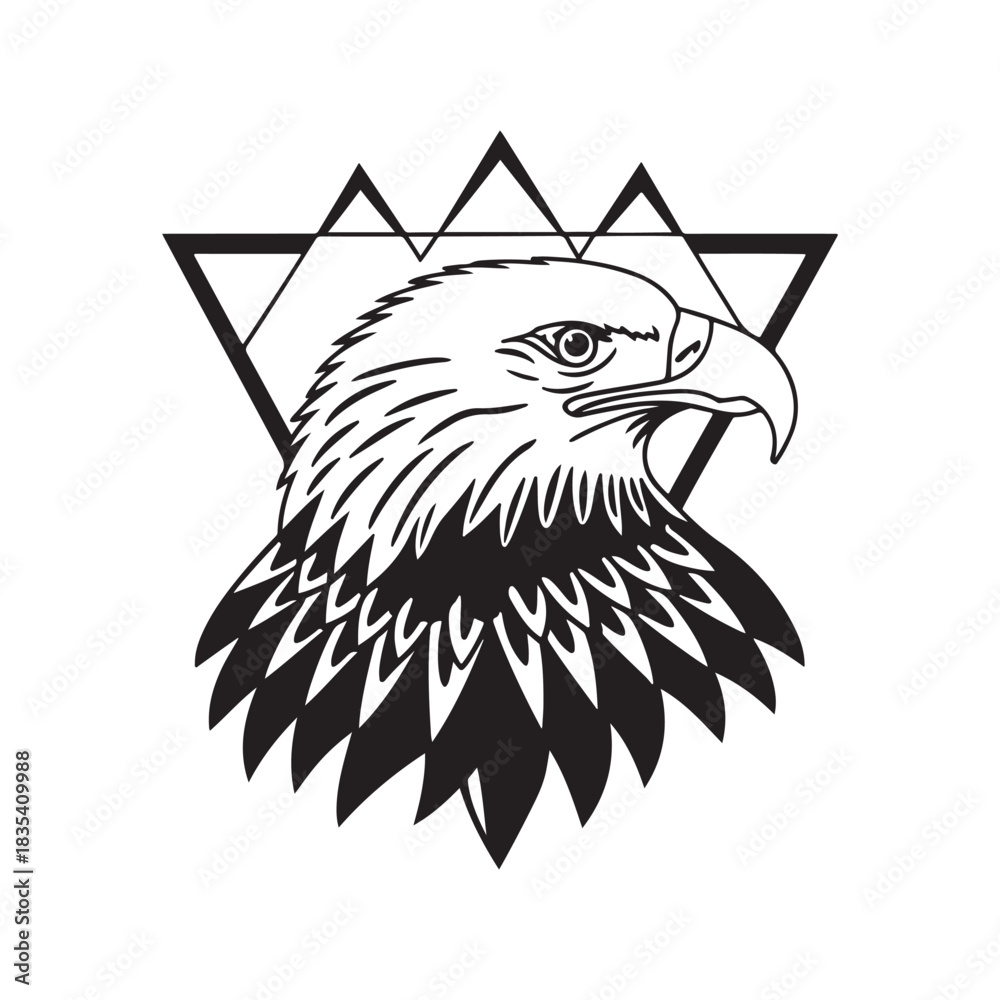 Obraz premium Eagle head vector illustration