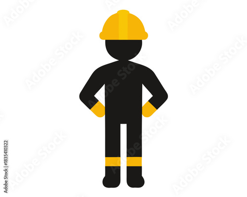 Construction worker silhouette vector illustration isolated on white background