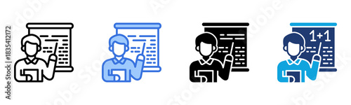 Teacher icon Multi Style Vector Illustration