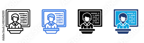 Male Teacher icon Multi Style Vector Illustration