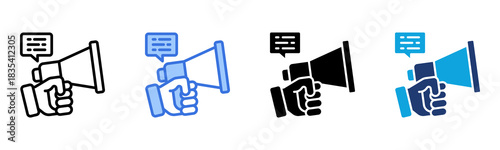 Announcement Speaker icon Multi Style Vector Illustration