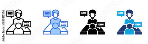 Interview icon Multi Style Vector Illustration