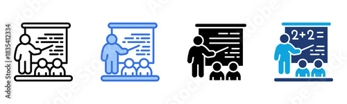 Teaching Board icon Multi Style Vector Illustration