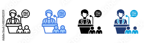Speech icon Multi Style Vector Illustration