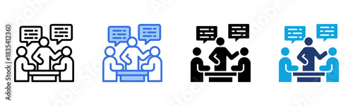 Group Discussion icon Multi Style Vector Illustration