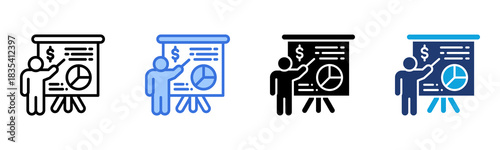 Presentation icon Multi Style Vector Illustration