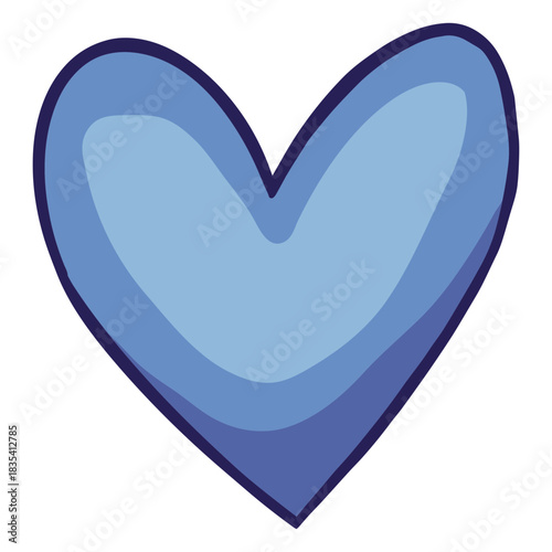 Blue heart cartoon