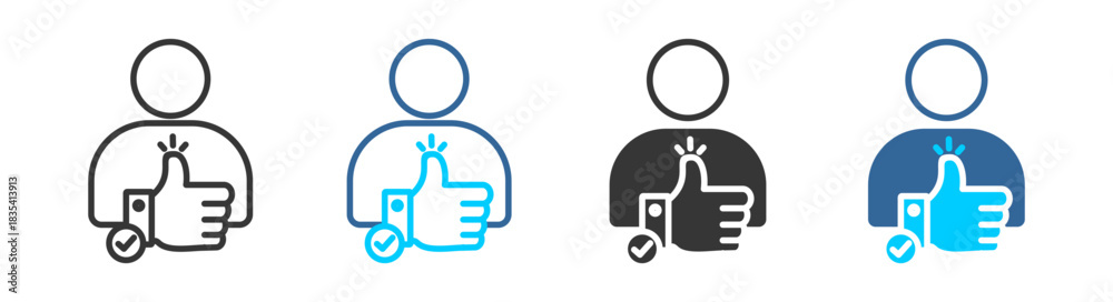 Obraz premium reputation icon set multiple style collection 