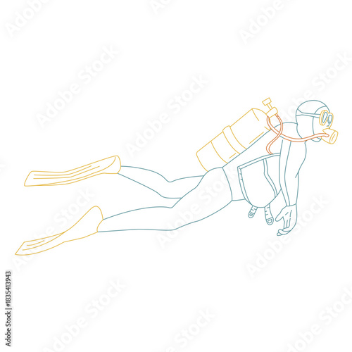 Scuba diving water simple people