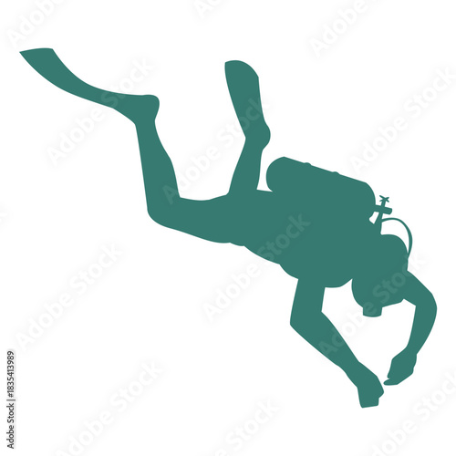 Scuba diving silhouette