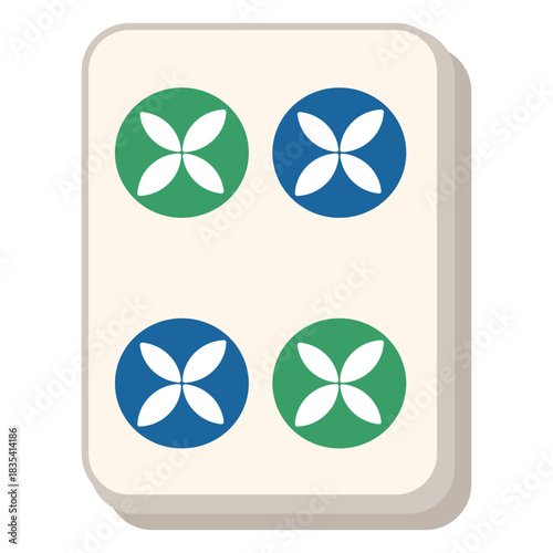 Mahjong four of dots tile