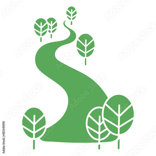 Water stream trees on the sides