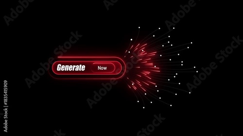 The prompt and generate buttons symbolize the process of artificial intelligence creating and producing new content and ideas, Motion visuals for advanced AI media.