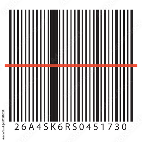 Barcode scanner icon in line style, isolated on white. Suitable for inventory, checkout, and product tracking designs.