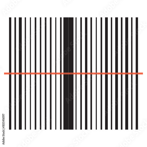 Barcode scanner icon in line style, isolated on white. Suitable for inventory, checkout, and product tracking designs.