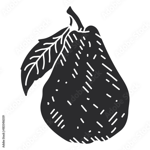 Pear fruit cutout icon