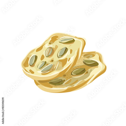 Simple_flat_2D_icon_pistachio_brittle_isolated_A beautiful Clipart collection, an Attractive Minimalist illustration, a simple illustration with EPS format design
