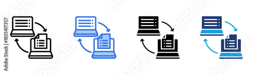 Data Sharing icon Multi Style Vector Illustration