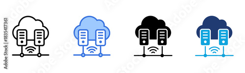 Cloud Data icon Multi Style Vector Illustration
