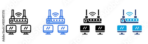 Wifi Router icon Multi Style Vector Illustration