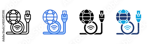 Internet Cable icon Multi Style Vector Illustration