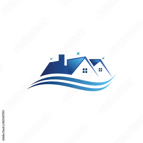 real estate wave house logo