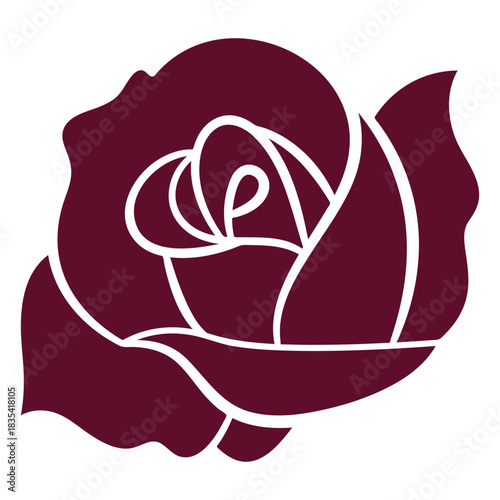Rose cut out botanical