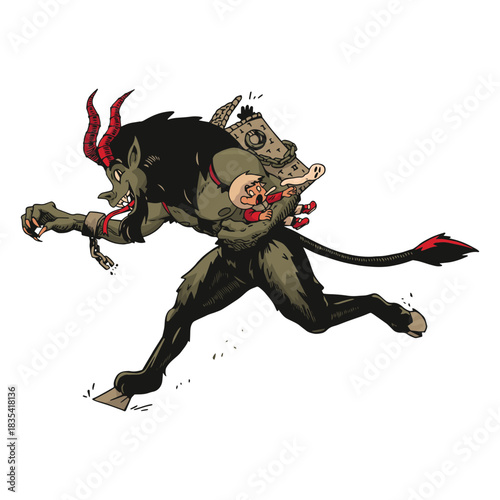 Anti-Christmas Beast Cartoon