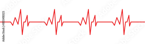 Red heartbeat line vector