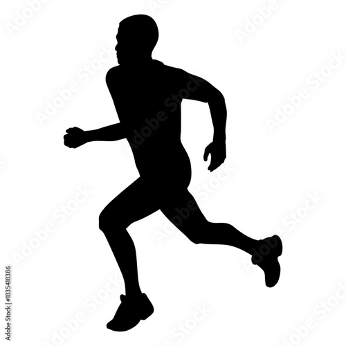 Man running black silhouette