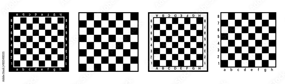 Naklejka premium Set of four chess board