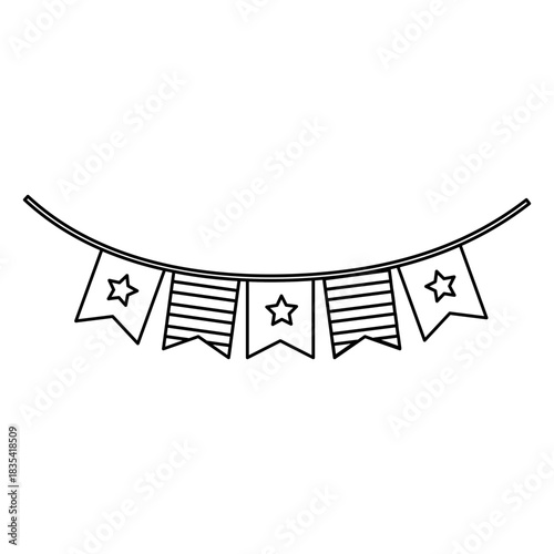 Decorative party pennants with stars