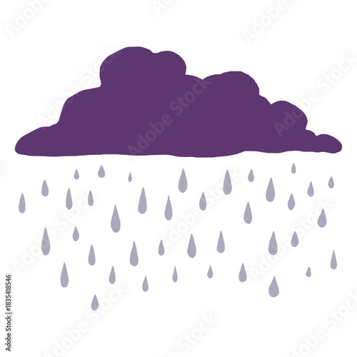 Purple rainy cloud